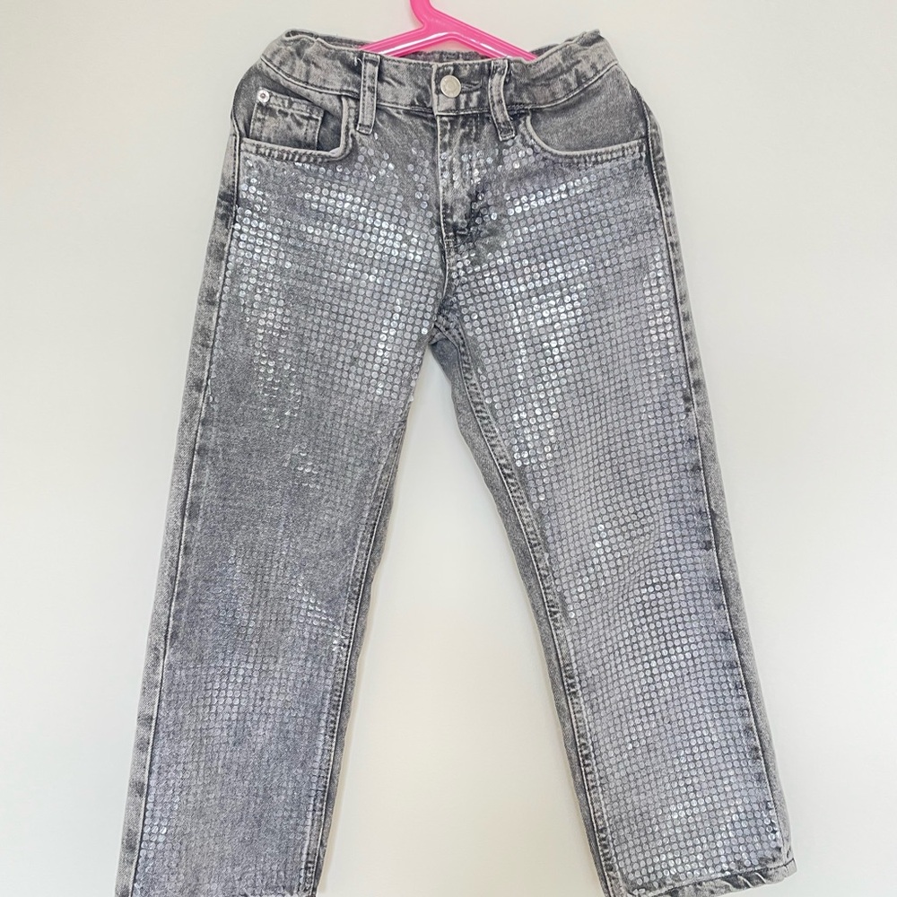 Zara Silver Sequin Jeans